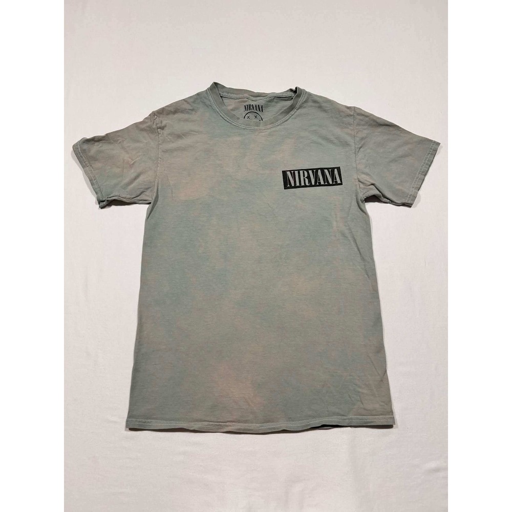 Nirvana Something In The Way Graphic Tee Grey Blue Tie Dye Band Shirt Small